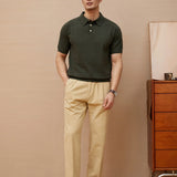 Fletcher | Men's Knitted Polo Shirt with Button Down Design