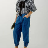 Bellarine | Women Blouse With Ruffled Collar Bow Tie