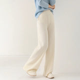 Viviana | Women's Merino Wool Wide Leg Pants with Elastic Waist