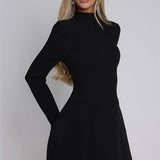 Elara | Women's Minimalist A-Line Midi Dress with Loose Fit Silhouette