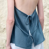 Juniper | Women Top With Linen Halter Neck