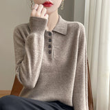 Harriet | Women Polo Sweater With Button Front Design
