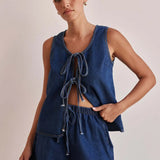Avery | Women's Denim Two Piece Set Shorts