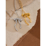 Coquette | Women Necklace with Bow Design and Gold Coating