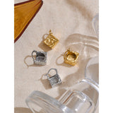 Valonne | Women Earrings with Cube Design and Gold Coating