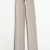 Nina | Women's Wool Knit Wide Leg Pants with High Waist