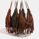 Sierra | Women Bag with Suede and Fringe