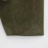 Wendy | Women's Suede Overshirt with Structured Lapel and Hidden Zip Closure
