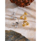Cerise | Women Earrings with Cherry Design and Gold Plating