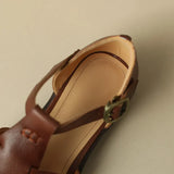 Lorelei | Women's Sandals with Handwoven Cutouts and Buckle