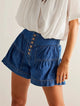 Francesca | Women's Shorts with Button Waist and Ruched Panels