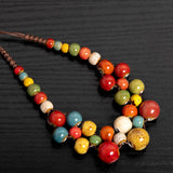 Mira | Women Necklace with Ceramic Beads and Adjustable Cord