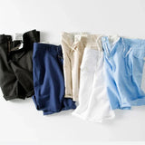 Maddox | Unisex Shorts with Button Waist and Linen