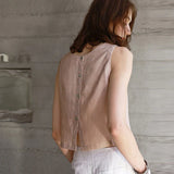 Charlotte | Women Top With Linen Reversible Neckline