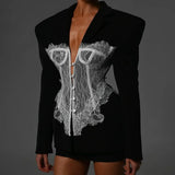 Margaret | Women's Lace Blazer Dress with Tailored Slim Fit