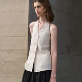 Juniper | Women Top With Linen Halter Neck
