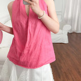 Valienne | Women Top With Linen Cross Neck