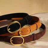 Montreux | Women Belt with Suede Material and Gold Buckle