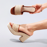 Célie | Women Heels with Orthopedic Insoles and Raffia