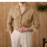 Grayson | Men's Cotton Seersucker Cuban Collar Shirt