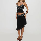 Evelina | Women's Mesh Two Piece Set Skirt