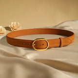 Montreux | Women Belt with Suede Material and Gold Buckle