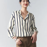 Maren | Women Blouse With Satin Stripe Design
