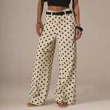 Beatrice | Women's Wide Leg Pants with Polka Dot Print