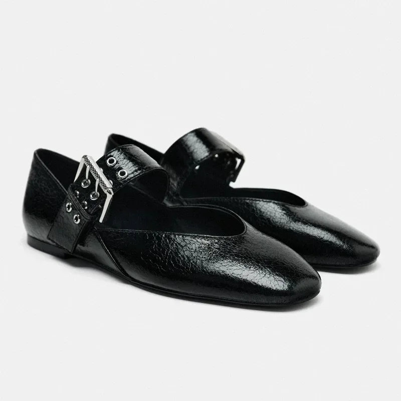 Liora | Women Flats with Buckle and Leopard Print