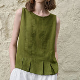 Victoria | Women Top With Linen Cotton Seam Detail