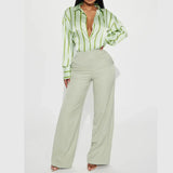 Delaney | Women Blouse With Satin Stripe Design