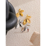Marais | Women Earrings with Leaf Design and Gold Plating