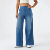 Daphne | Women's Stretch Denim Pants with Elastic Waistband