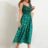 Marlowe | Women's Floral Maxi Dress with Ruched Bodice and Spaghetti Straps