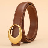 Rowan | Women Belt with Leather Strap and Crescent Buckle