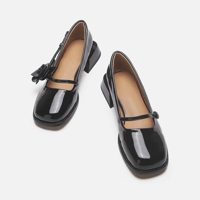 Rosetta | Women Mary Janes with Rose Accent and Glossy