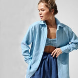 Langley | Women Shirt With Cotton Crinkle Fabric