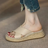 Sorella | Women's Sandals with Woven Leather and Platform