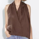 Valienne | Women Top With Linen Cross Neck