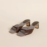 Vinetta | Women Mules with Square Toe and Bow