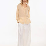 Nova | Women Shirt With Ramie Blend V Neck