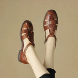 Lorelei | Women's Sandals with Handwoven Cutouts and Buckle