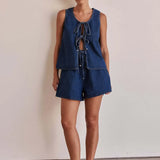 Avery | Women's Denim Two Piece Set Shorts