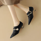 Ellen | Women Mid-Heels with Pointed Toe and Metallic-Accents