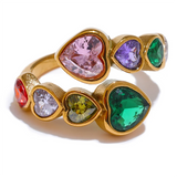 Fiorella | Women Ring with Heart Design and Gold Plating