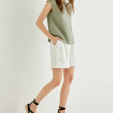 Sophie | Women Top With Linen Petal Sleeve Women Top With Linen Relaxed Fit
