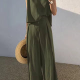Kaia | Women's Two Piece Set Tank Wide Pants