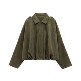 Wendy | Women's Suede Overshirt with Structured Lapel and Hidden Zip Closure