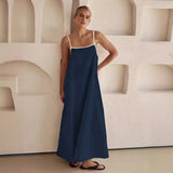 Caroline | Women's Camisole Dress with Contrast Straps and Flowy Hem