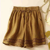 Lenora | Women's Shorts with Drawstring Waist and Lace Trim